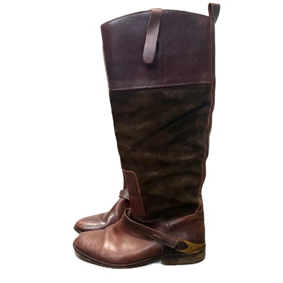 Golden Goose Charlye Riding Boots Santa Fe Suede Leather Distressed Size 36 (6) - Picture 8 of 11